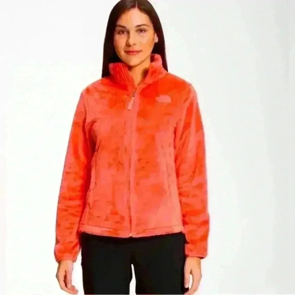 North Face zip up jacket - orange